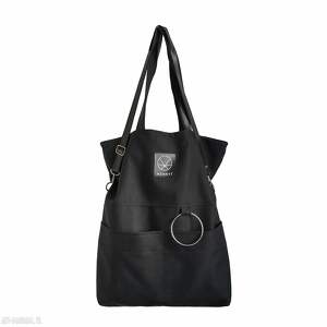 duża torba na zamek city noise m/xl - MONEST ATELIER torebki na ramię