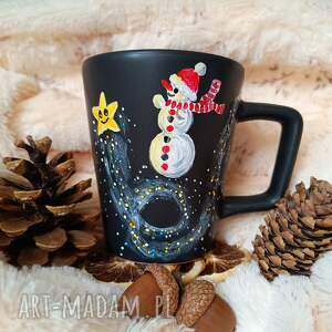 ręcznie malowany bałwanek gwiezdny pył i gwiazdka, prezent pod choinkę