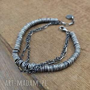 Bransoletka - Szum II, srebro oksydowane, 925