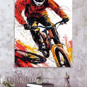 rowerzysta - wydruk grafiki na A3 30x42 cm, plakat rowerowy grafika rowerowa