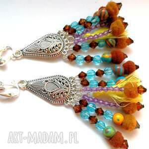 handmade klipsy klipsy wiszące etno boho folk orient