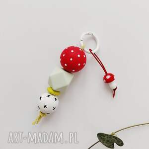 drewniany z muchomorkiem, brelok, zawieszka do torebki