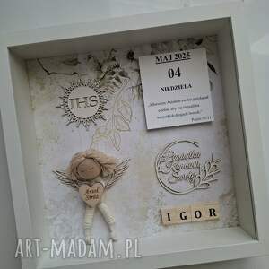 Prezent Pamiątka Komunii Świętej z aniołem stróżem dla chłopca