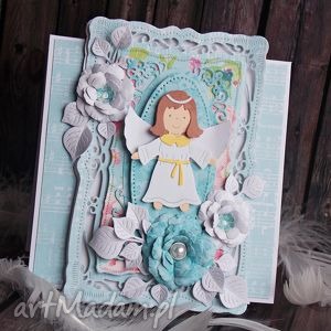 handmade scrapbooking kartki pamiatka chrztu, komunii