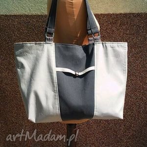 handmade na ramię torba grey. Recykling szarego jeansu