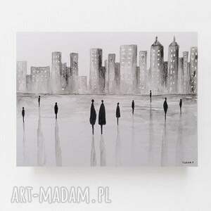 formatu 18/24 cm miasto, akwarela