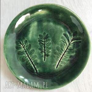 handmade ceramika roślinny talerzyk w zieleni
