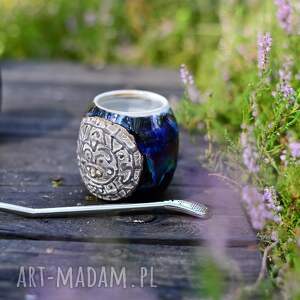 ceramiczne naczynie do yerba mate / matero handmade - aztec aurora