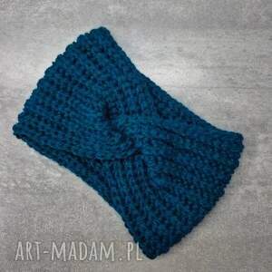 damska zimowa wykonana ręcznie na szydełku, opaska