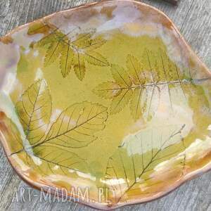 ręcznie zrobione ceramika ceramiczny talerz - leśne klimaty c767)