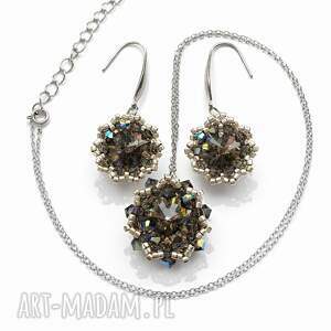 Komplet Biżuterii Black Diamond Maxima z Kryształów Preciosa