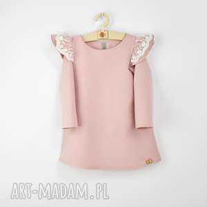 sukienka motylek z rekawkiem i koronka - noeli ubranka