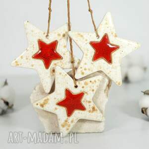 gwiazdki choinkowe - ceramiczne ozdoby choinkowe choinkę dekoracje
