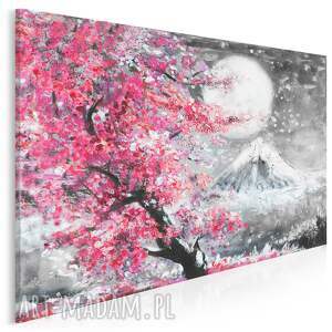 obraz na płótnie - japonia wiśnia pejzaż drzewo 70x50 cm 89901