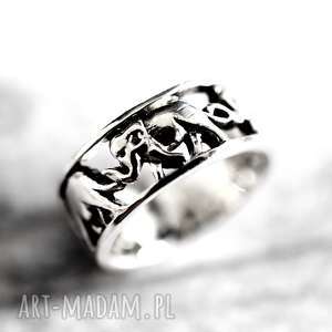 925 srebrny pierścionek słonie