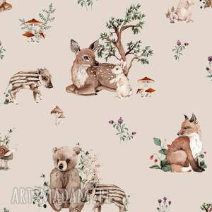 poduszka, wkładka do krzesełka ikea - sarenki na beżu, karmienie blw, karmienie