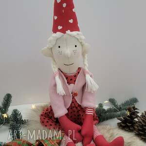 Świąteczna lalka szmacianka Noelka - elfka handmade