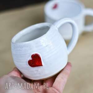 handmade kubek ceramiczny - oszronione serce walentynki 250 ml ceramika