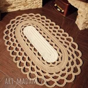 dywan owalny ze sznurka bawełnianego 75x115 cm