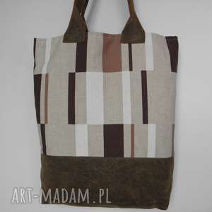 handmade na ramię torba shopper bag "prostokąty"