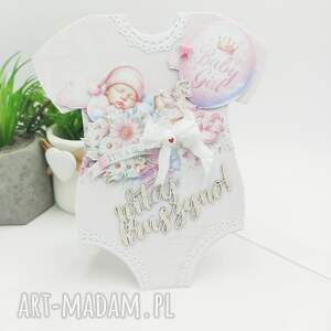 kartka okolicznościowa - witaj kruszyno, scrapbooking rękodzieło dla malucha