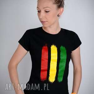 handmade koszulki koszulka czarna rasta - damska