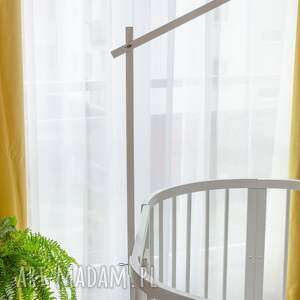 drewniany pałąk montessori do mobilu nad łóżeczko niemowlęce, biały kolor