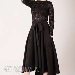 ręczne wykonanie spódnice elegancka czarna spódnica maksi z koła