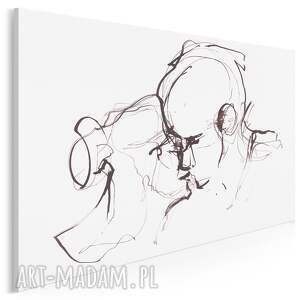 obraz na płótnie - para miłość pocałunek minimalistyczny 120x80 cm 703301