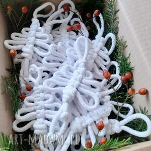 komplet sznurkowych choineczek, sznurkowe zawieszki, dekoracje świąteczne