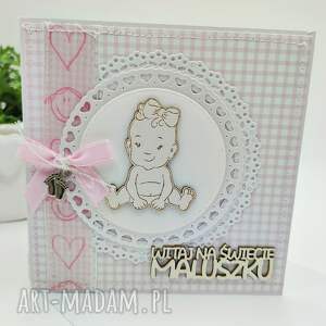 kartka gratulacyjna - witaj na świecie, maluszku, scrapbooking, rękodzieło