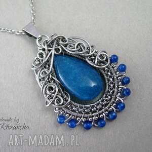 handmade wisiorki wisior jadeit, agat brazylijski, wire wrapping, stal chirurgiczna