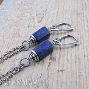 lapis lazuli - kolczyki surowe