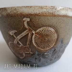 duży kubek rowerowe love 1, ceramika rękodzieło z gliny, dekoracja wnętrza