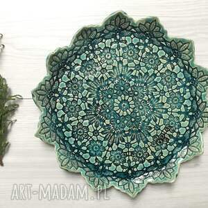 handmade ceramika koronkowy talerz