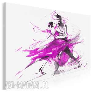 obraz na płótnie - abstrakcja tango purpura 120x80 cm 14702, taniec