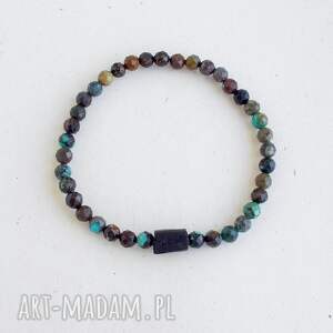 turmalin i turkus afrykański bransoletka, bransoletka na gumce, naturalne