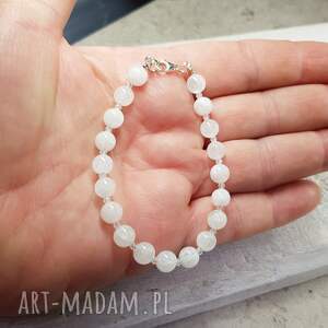 Bransoletka z kamieniem bs13, srebro, kamień - księżycowy