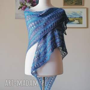 RĘCZNIE NA DRUTACH - Duża przemiła, lejąca, delikatna chusta