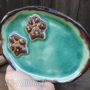 shiraja ceramiczna panterka - łapki c857, talerzyk ceramiczny, podstawka