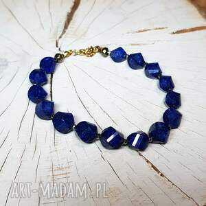 Prezentowa bransoletka z lapis lazuli - ręcznie robiona biżuteria z kamieniem naturalnym dla niej