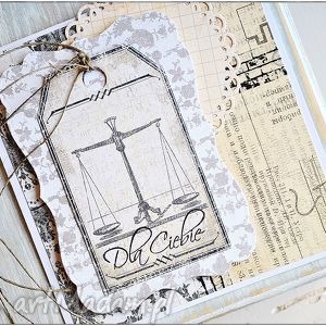 dla ciebie, kartka, vintage, waga, scrapbooking