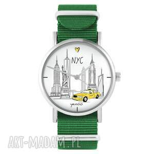 zegarek - new york zielony, nylonowy, zegarek, nylonowy pasek, nowy