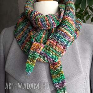 Prezent Szaliczek Sofia ręcznie robiony na drutach, szalik na zimę