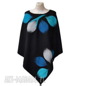 handmade poncho ponczo turkusy