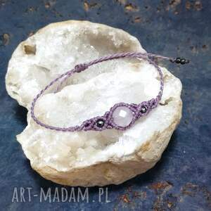 uno chalcedon w makramie bransoletka pleciona regulowana mikro makrama