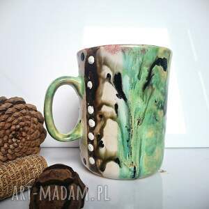 kubki ceramiczny kubek w stylu boho - kolory natury, do domu