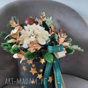 handmade prezenty na święta flowerbox świąteczny czarny