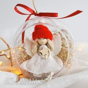 święta prezenty Świąteczny anioł w bombce | Akrylowa bombka