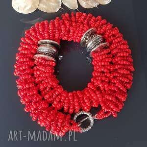 Naszyjnik Czerwona Slowianka 0544, z koralikow